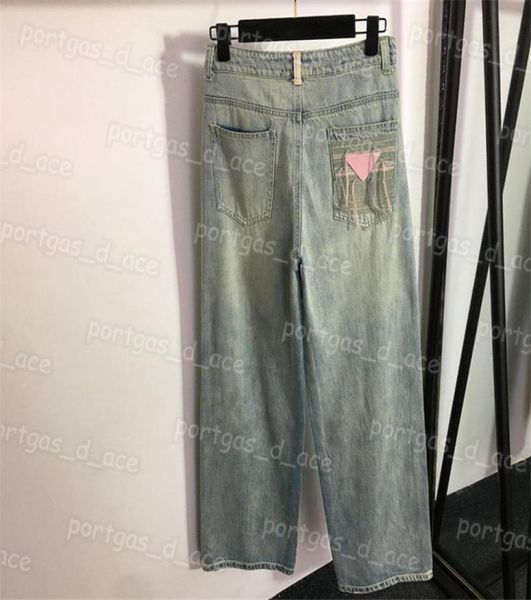 women denim pants back tassel design high waist jeans casual street style wide leg jeans6172773, Black